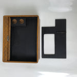 Japanese Wooden Portable Calligraphy Writing Storage Box Shutter Lid Brown T401