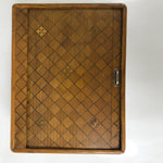 Japanese Wooden Portable Calligraphy Writing Storage Box Shutter Lid Brown T401