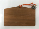 Japanese Wooden Shrine Plaque Ema Vtg Tiger Bamboo Suwa Taisha Bell EM83