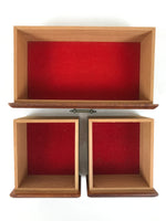 Japanese Wooden Tansu Storage Chest Haribako Vtg Sewing Box 3 Drawers Brown T415