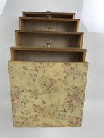 Japanese Wooden Tansu Storage Chest Haribako Vtg Sewing Box 4 Drawer Floral T411