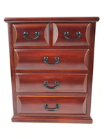 Japanese Wooden Tansu Storage Chest Haribako Vtg Sewing Box 5 Drawers Brown T413