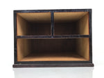 Japanese Wooden Tansu Storage Chest Vtg Haribako Trinket Box 3 Drawer Brown T416