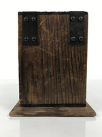 Japanese Wooden Tansu Storage Chest Vtg Haribako Trinket Box 4 Drawer Brown T418