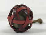 Japanese Woven Bamboo Hyotan Gourd Bell Keychain Phone Strap Amulet Red JK878