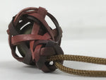 Japanese Woven Bamboo Hyotan Gourd Bell Keychain Phone Strap Amulet Red JK878