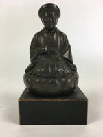 Anticque Japanese Old Lady Figurine Vtg Clay Doll Ornament Okimono BD815