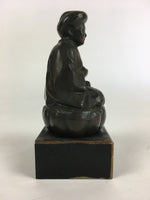 Anticque Japanese Old Lady Figurine Vtg Clay Doll Ornament Okimono BD815