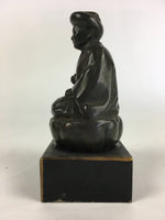 Anticque Japanese Old Lady Figurine Vtg Clay Doll Ornament Okimono BD815