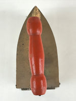 Antique C1900 Japanese Charcoal Sad Cloth Iron Gold Rooster Wood Handle JK440