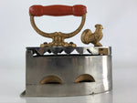 Antique C1900 Japanese Charcoal Sad Cloth Iron Gold Rooster Wood Handle JK440