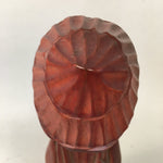 Chinese Wooden Statue Vtg Old Wise Man Beard Stick Cane Brown BD553