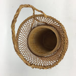 Japanese Bamboo Basket Vtg Ikebana Flower Arrangement Vase Kado Kago B171