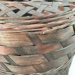 Japanese Bamboo Basket Vtg Natural Kago Brown Handmade Craft B152