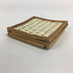 Japanese Bamboo Craft Drink Saucer 4pc Set Vtg Chataku Coaster Brown UR537