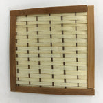 Japanese Bamboo Craft Drink Saucer 4pc Set Vtg Chataku Coaster Brown UR537