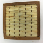 Japanese Bamboo Craft Drink Saucer 4pc Set Vtg Chataku Coaster Brown UR537
