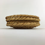 Japanese Bamboo Drink Saucer 4pc Set Vtg Chataku Coaster Brown UR723