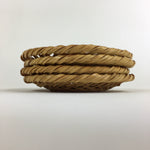 Japanese Bamboo Drink Saucer 4pc Set Vtg Chataku Coaster Brown UR723