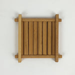 Japanese Bamboo Drink Saucer 5pc Set Vtg Chataku Coaster Brown UR722