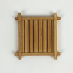 Japanese Bamboo Drink Saucer 5pc Set Vtg Chataku Coaster Brown UR722