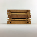 Japanese Bamboo Drink Saucer 5pc Set Vtg Chataku Coaster Brown UR722