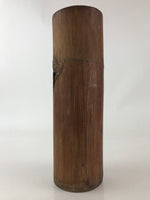 Japanese Bamboo Tube Carving Vase Kabin Vtg Ikebana Flower Arrangement FK34
