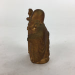 Japanese Brass 7 Lucky Gods Statue Fukurokuju Vtg Golden Figurine Okimono BD714