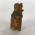 Japanese Brass 7 Lucky Gods Statue Fukurokuju Vtg Golden Figurine Okimono BD714