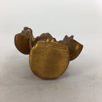 Japanese Brass 7 Lucky Gods Statue Fukurokuju Vtg Golden Figurine Okimono BD714