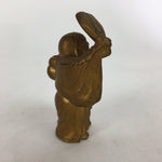Japanese Brass 7 Lucky Gods Statue Hotei Vtg Golden Figurine Okimono BD711