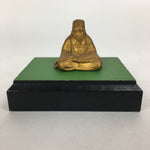 Japanese Brass 7 Lucky Gods Statue Jurojin Vtg Golden Figurine Okimono BD713