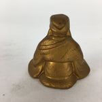 Japanese Brass 7 Lucky Gods Statue Jurojin Vtg Golden Figurine Okimono BD713