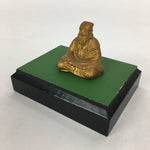 Japanese Brass 7 Lucky Gods Statue Jurojin Vtg Golden Figurine Okimono BD713