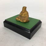 Japanese Brass 7 Lucky Gods Statue Jurojin Vtg Golden Figurine Okimono BD716