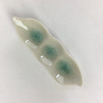 Japanese Ceramic Chopstick Rest Holder Vtg Edamame Beans Shape White CR211