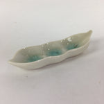 Japanese Ceramic Chopstick Rest Holder Vtg Edamame Beans Shape White CR213