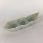 Japanese Ceramic Chopstick Rest Holder Vtg Edamame Beans Shape White CR214