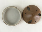 Japanese Ceramic Mosquito Coil Holder And Wooded Tray Vtg Iron Glaze PX629