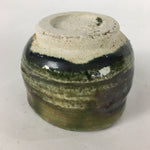 Japanese Ceramic Oribe Ware Sake Cup Vtg Guinomi Ochoko Green Glaze GU969