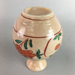 Japanese Ceramic Sake Bottle Vtg Floral Tokkuri Red Green Crackle Glaze TS164