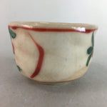 Japanese Ceramic Sake Cup Guinomi Sakazuki Vtg Floral Pottery Crackle GU555