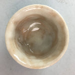 Japanese Ceramic Sake Cup Guinomi Sakazuki Vtg Floral Pottery Crackle GU555