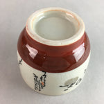 Japanese Ceramic Sake Cup Guinomi Sakazuki Vtg Pottery Gray Kanji Crackle GU743