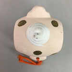Japanese Clay Bell Vtg Dorei Ceramic Doll White Snake Lucky Hammer DR259