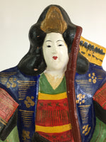Japanese Clay Doll Vtg Ningyo Traditional Handicraft Female Samurai BD832