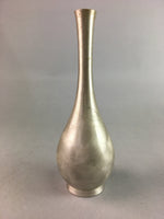 Japanese Flower Vase Vtg Cast Metal Kabin Ikebana Silver Long Crane Neck FV838