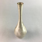 Japanese Flower Vase Vtg Cast Metal Kabin Ikebana Silver Long Crane Neck FV838