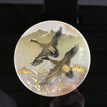 Japanese Folding Screen Byobu Panel Vtg Boy's Day Decoration Swan FL65