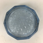 Japanese Glass Drink Coaster Saucer 3pc Set Vtg Chataku Clear Glass JK273